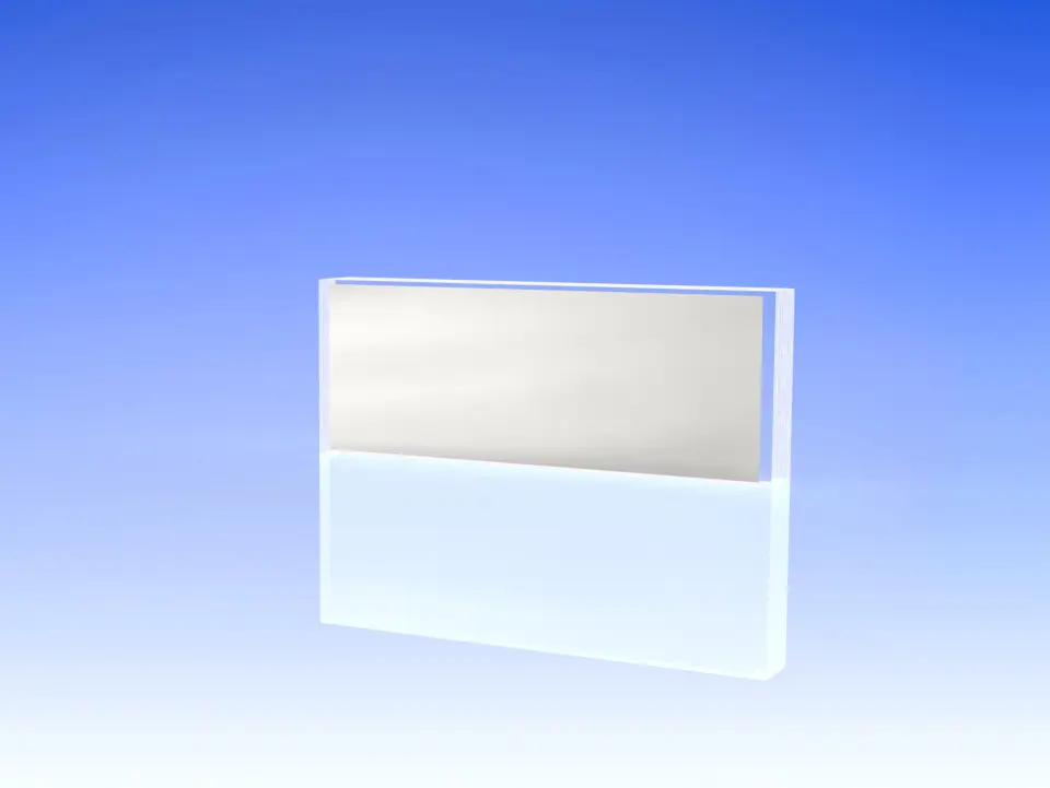 Flat mirror with aluminum coating